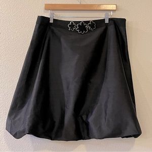 Aeve Black 100% Silk Bubble Skirt with Sequin Details at Waist Lined Size 12